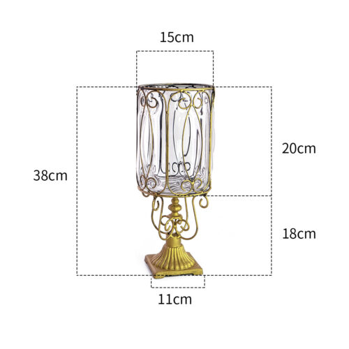 Clear Glass Cylinder Flower Vase with 6 Bunch 4 Heads Artificial Fake Silk Magnolia denudata Decor Set - Image 2