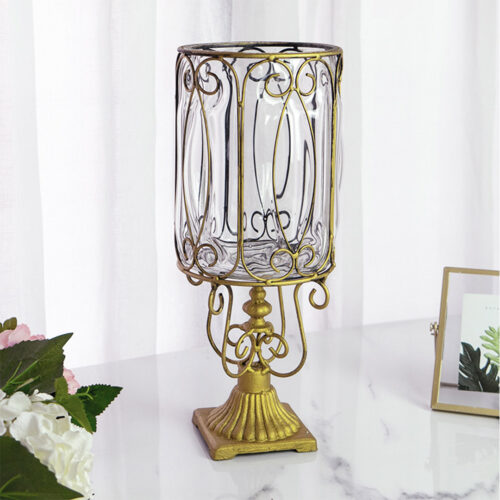 Clear Glass Cylinder Flower Vase with 6 Bunch 4 Heads Artificial Fake Silk Magnolia denudata Decor Set - Image 4