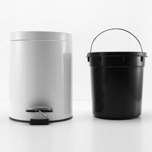 4x 12L Foot Pedal Stainless Steel Rubbish Recycling Garbage Waste Trash Bin Round White - Image 4
