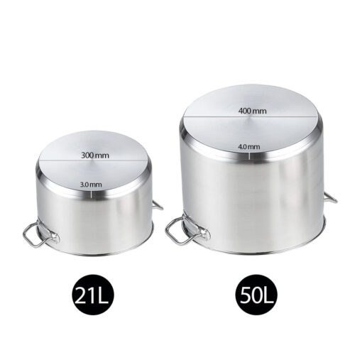 Stock Pot 21L 50L Top Grade Thick Stainless Steel Stockpot 18/10 - Image 6