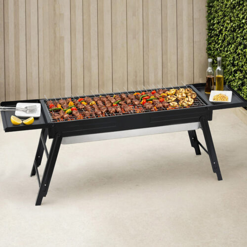 Grillz Charcoal BBQ Grill Smoker Portable Barbecue Outdoor Foldable Camping - Image 7