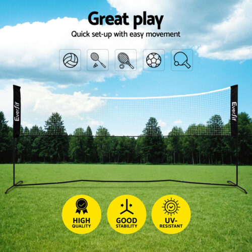 Everfit 3.6M Badminton Tennis Net Portable Volleyball Kit Adjustable Height - Image 4