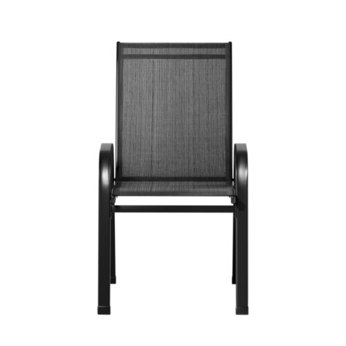 Gardeon 6PC Outdoor Dining Chairs Stackable Lounge Chair Patio Furniture Black - Image 3