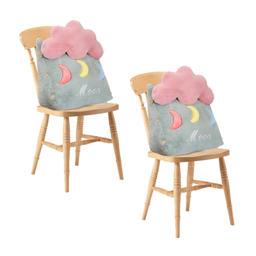 2x Green Cute Cloud Cushion Soft Leaning Lumbar Wedge Pillow Bedside Plush Decor
