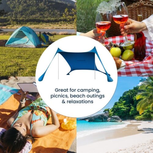 Wallaroo Beach Tent Canopy Sunshade 2m Blue - Image 8