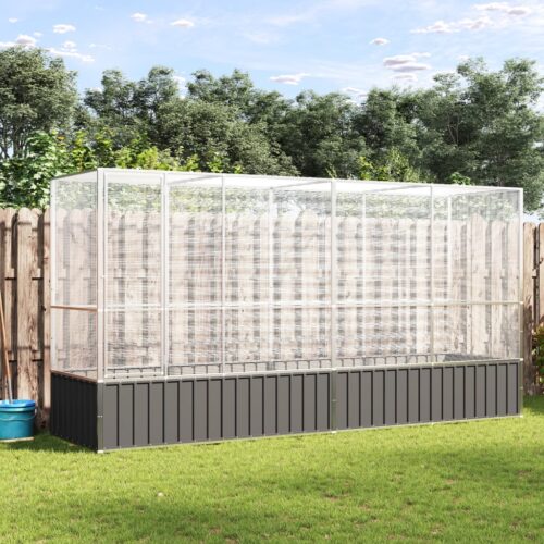 Aviary with Extension Silver 418.5x107x212cm Steel - Image 2