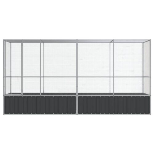 Aviary with Extension Silver 418.5x107x212cm Steel - Image 3