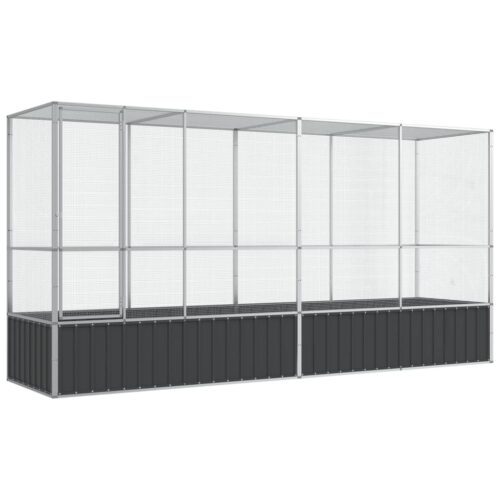 Aviary with Extension Silver 418.5x107x212cm Steel - Image 9