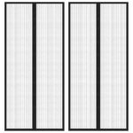 Insect Door Curtains 2pcs with Magnet Blocks Black 210x90cm
