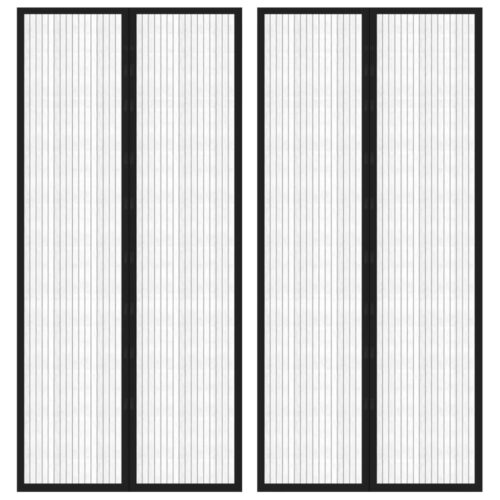 Insect Door Curtains 2pcs with Magnet Blocks Black 210x90cm - Image 9