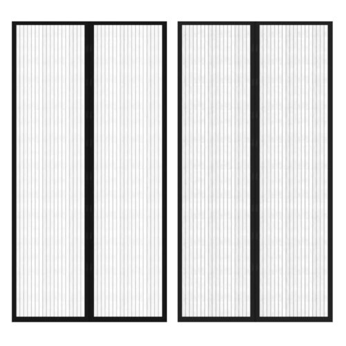 Insect Door Curtain 210x100cm 2pcs Magnet Black