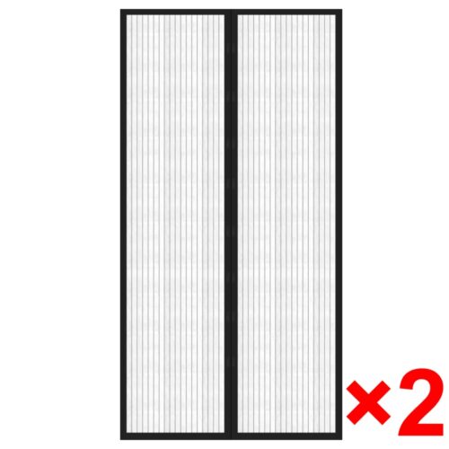 Insect Door Curtain 210x100cm 2pcs Magnet Black - Image 2