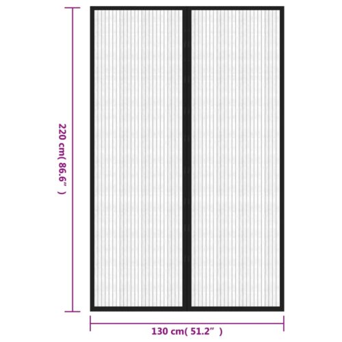 Insect Door Curtains 2pcs with Magnet Blocks Black 220x130cm - Image 8