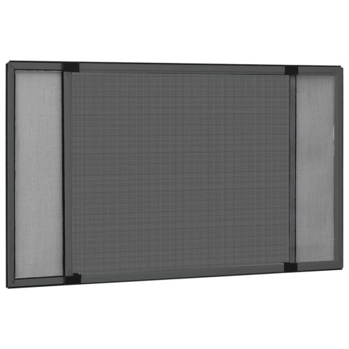 Extendable Window Insect Screen Aluminium Shade Mesh Privacy Blind Anthracite (75-143)x50 cm