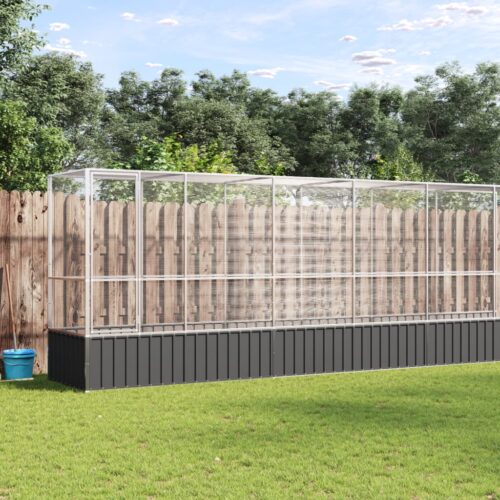Aviary with Extension Silver 626.5x107x212cm Steel - Image 2