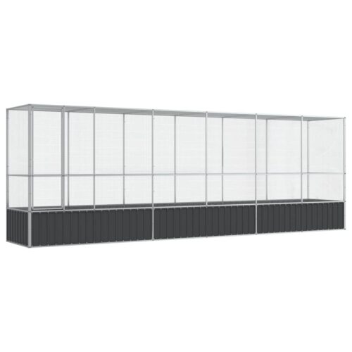 Aviary with Extension Silver 626.5x107x212cm Steel - Image 9