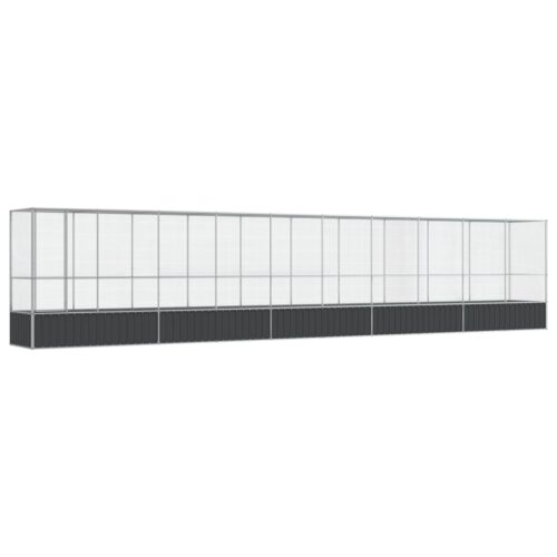 Aviary with Extension Silver 1042.5x107x212cm Steel