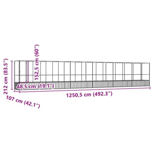 Aviary with Extension Silver 1250.5x107x212cm Steel - Image 8