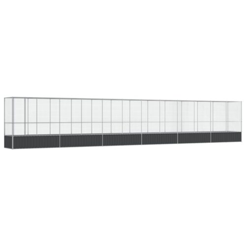 Aviary with Extension Silver 1250.5x107x212cm Steel - Image 9
