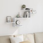Wooden Wall Shelf White 104x15x49 cm