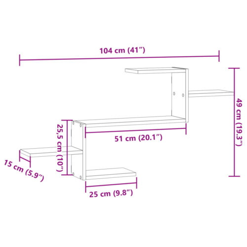 Wooden Wall Shelf White 104x15x49 cm - Image 11