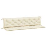 Garden Bench Cushions 2pcs Cream White 200x50x7cm Oxford Fabric