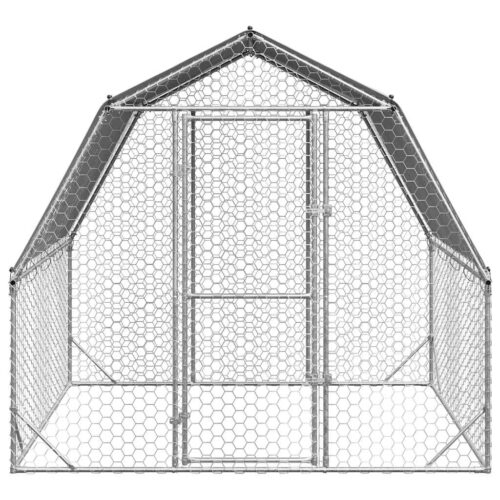 Chicken Run with Roof 2.5x2x2.25mGalvanised Steel - Image 3