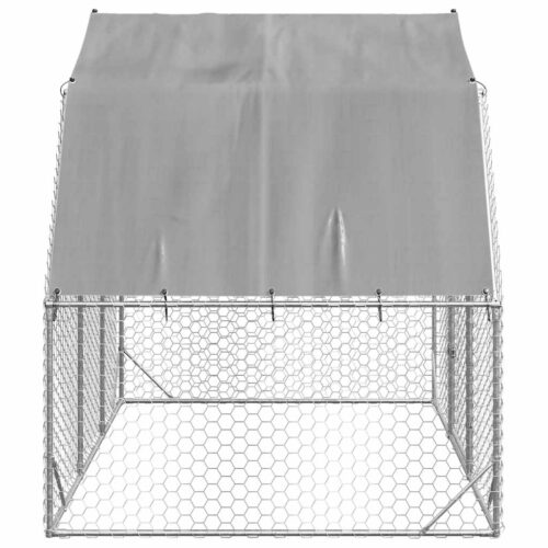 Chicken Run with Roof 2.5x2x2.25mGalvanised Steel - Image 4