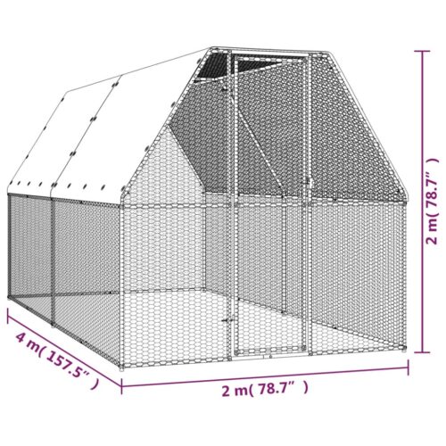 Chicken Cage 2x4x2mGalvanised Steel - Image 5