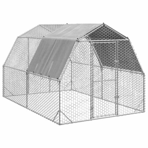 Chicken Run with Roof 2.5x4x2.25mGalvanised Steel