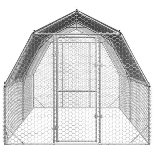 Chicken Run with Roof 2.5x4x2.25mGalvanised Steel - Image 3