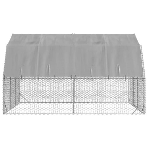Chicken Run with Roof 2.5x4x2.25mGalvanised Steel - Image 4