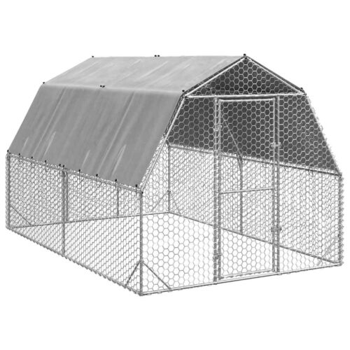 Chicken Run with Roof 2.5x4x2.25mGalvanised Steel - Image 9