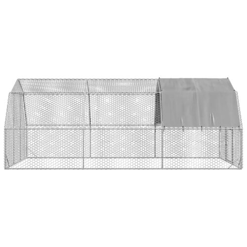 Chicken Run with Roof 2.5x6x2.25mGalvanised Steel - Image 4