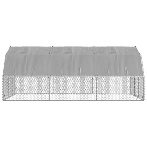 Chicken Run with Roof 2.5x6x2.25mGalvanised Steel - Image 4