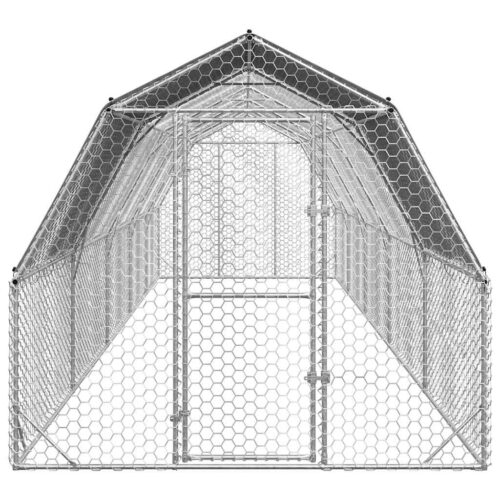 Chicken Run with Roof 2.5x10x2.25mGalvanised Steel - Image 3