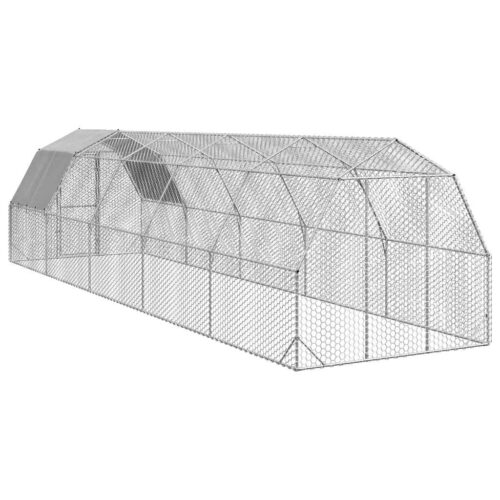 Chicken Run with Roof 2.5x10x2.25mGalvanised Steel - Image 5
