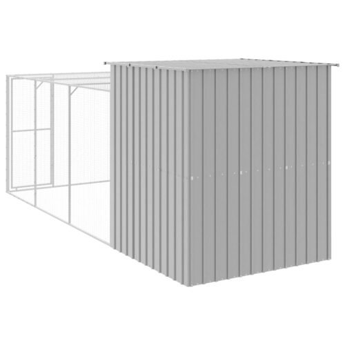 Chicken Cage with Run Light Grey 165x455x181cm Galvanised Steel - Image 5