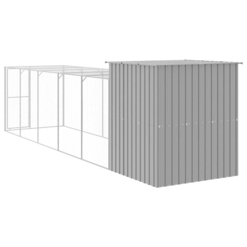 Chicken Cage with Run Light Grey 165x659x181cm Galvanised Steel - Image 5