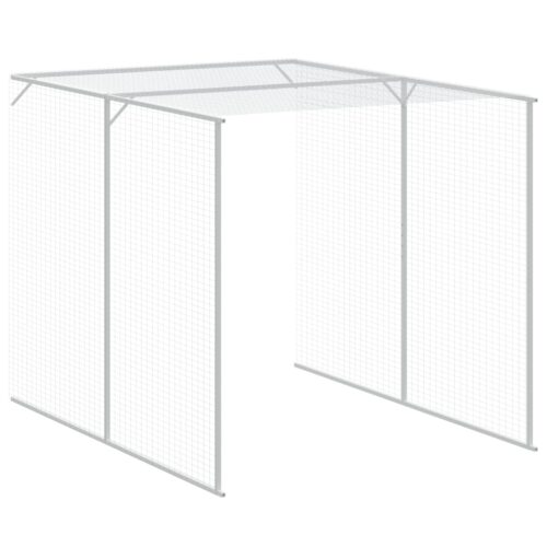 Chicken Cage with Run Light Grey 165x659x181cm Galvanised Steel - Image 7