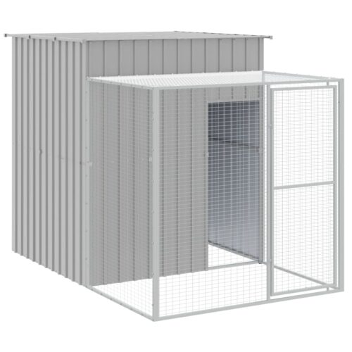 Chicken Cage with Run Light Grey 165x863x181cm Galvanised Steel - Image 6