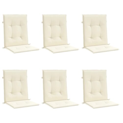 6pcs Garden Chair Cushions Lowback Patio Seat Pads Cream Oxford Fabric 100x50x3cm - Image 3