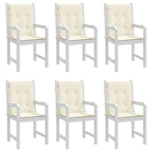6pcs Garden Chair Cushions Lowback Patio Seat Pads Cream Oxford Fabric 100x50x3cm - Image 4