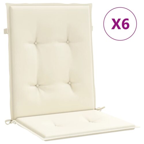 6pcs Garden Chair Cushions Lowback Patio Seat Pads Cream Oxford Fabric 100x50x3cm - Image 11