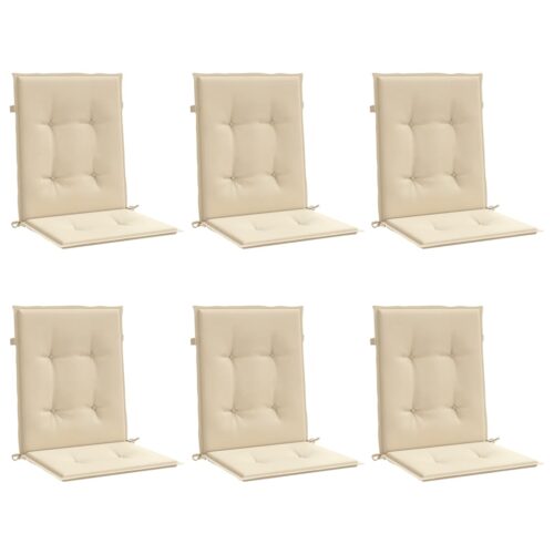 6pcs Garden Chair Cushions Lowback Patio Seat Pads Beige Oxford Fabric 100x50x3cm - Image 3