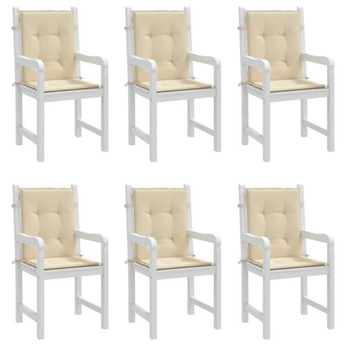 6pcs Garden Chair Cushions Lowback Patio Seat Pads Beige Oxford Fabric 100x50x3cm - Image 4