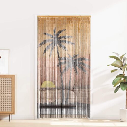 Insect Door Curtain Mosquito Fly Bug Net Privacy Screen Panel Decor Bamboo Palm 90x220cm - Image 2