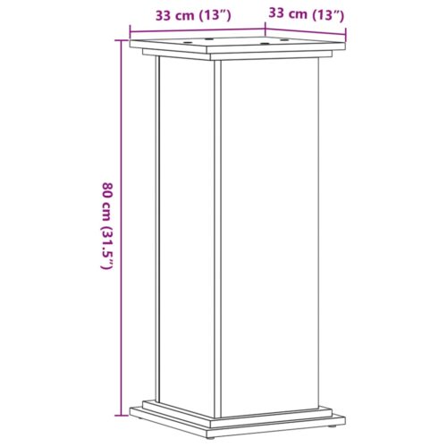 Wooden Plant Stand White 33x33x80cm - Image 9