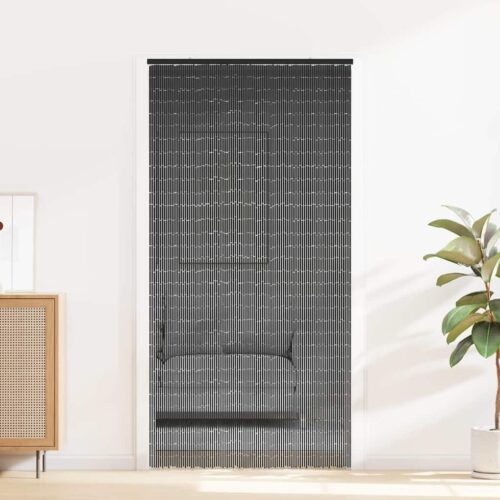 Insect Door Curtain Dark Grey 90x220cm Bamboo - Image 2