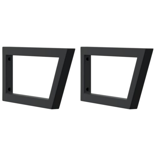 Shelf Brackets for Washbasin 2pcs Black Trapezium Steel - Image 2